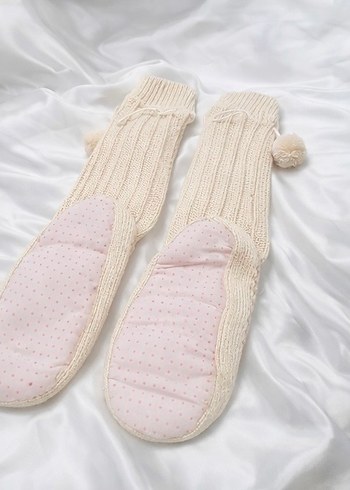 Krem Ponponlu kaydırmaz tabsn Panduf - Görsel 5