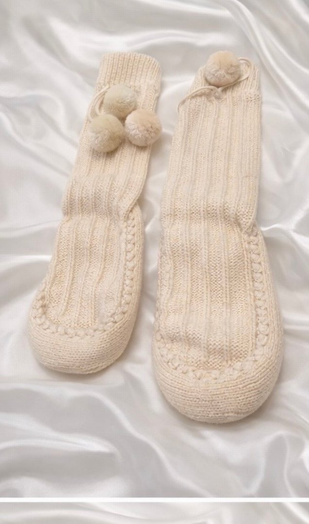 Krem Ponponlu kaydırmaz tabsn Panduf - Görsel 2