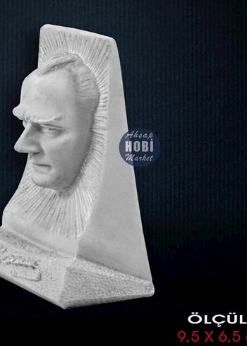 Beyaz Atatürk Büstü Figürü - Görsel 2