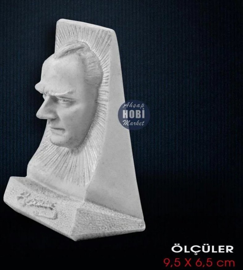 Beyaz Atatürk Büstü Figürü - Görsel 2