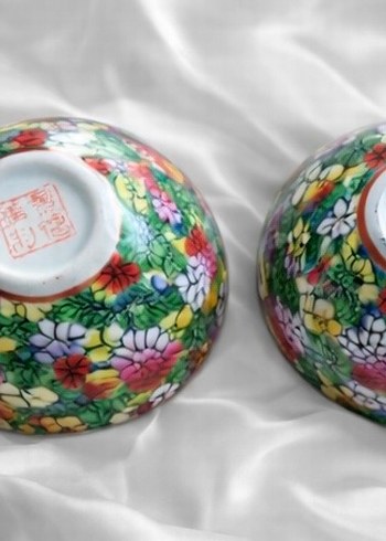 Renkli 2li dekoratif Porselen Tabak Seti - Görsel 4