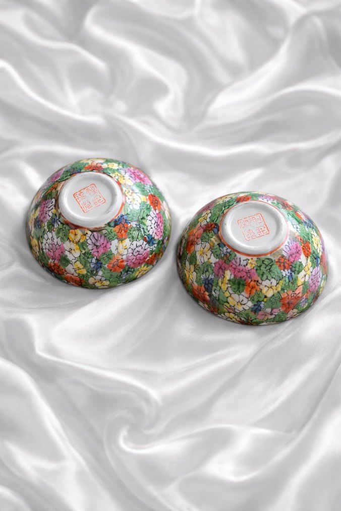 Renkli 2li dekoratif Porselen Tabak Seti - Görsel 5