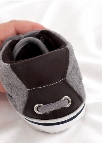 Gri Bebek bağcıklı İlk Adım Ayakkabısı - Görsel 3