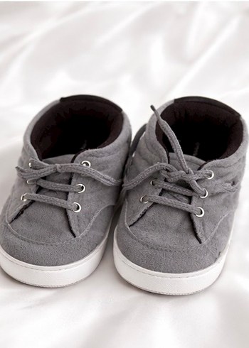 Gri Bebek bağcıklı İlk Adım Ayakkabısı - Görsel 2