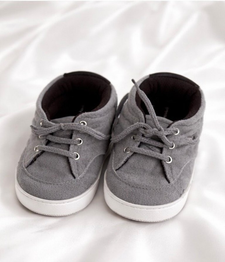 Gri Bebek bağcıklı İlk Adım Ayakkabısı - Görsel 2