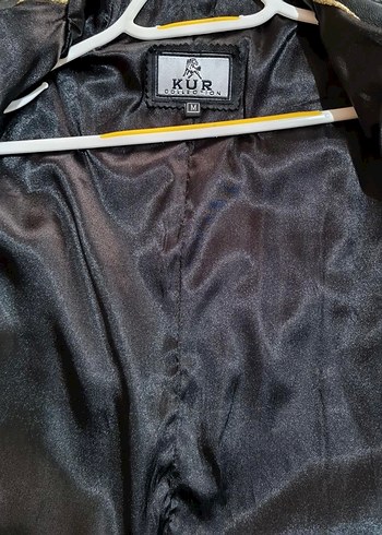 Düğmeli Siyah gerçek Deri Kadın Ceket - Görsel 4