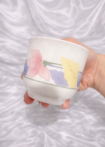 Pastel Desenli 6'lı Kahve Fincan Seti ve Metal Standı - Görsel 5