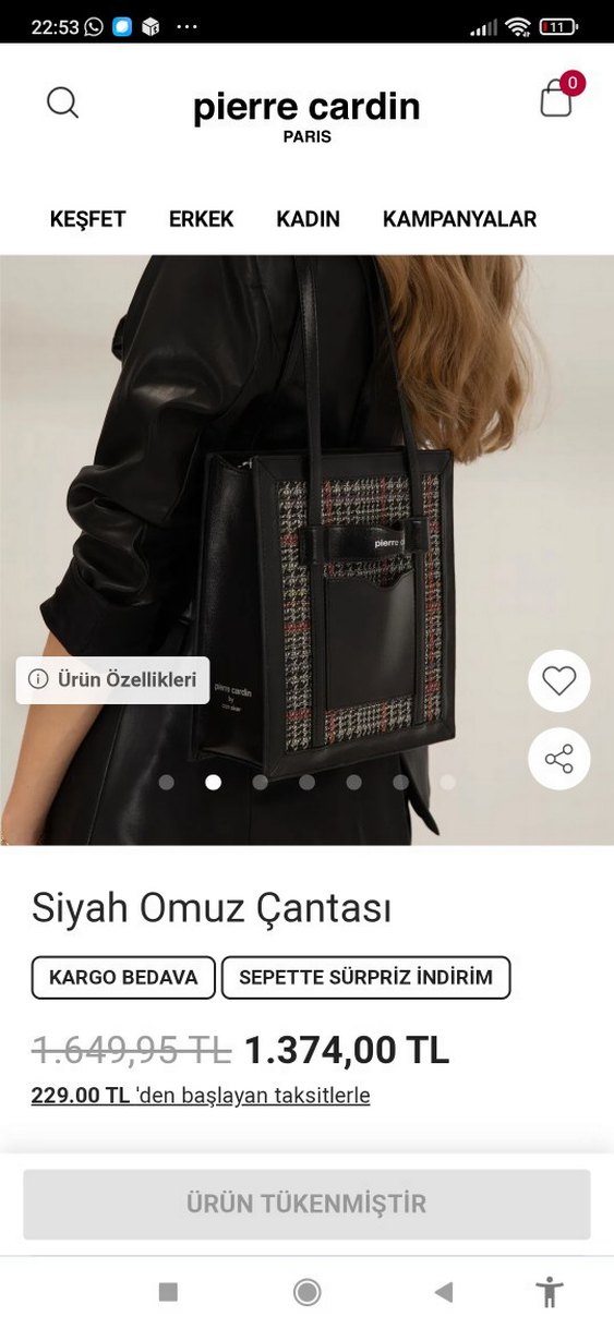 Siyah Desenli Kadın Omuz Çantası - Görsel 2