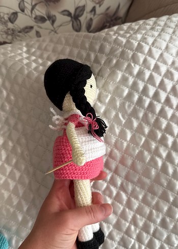 Beden Pembe el yapımı örgü oyuncak bebek-Amigurumi