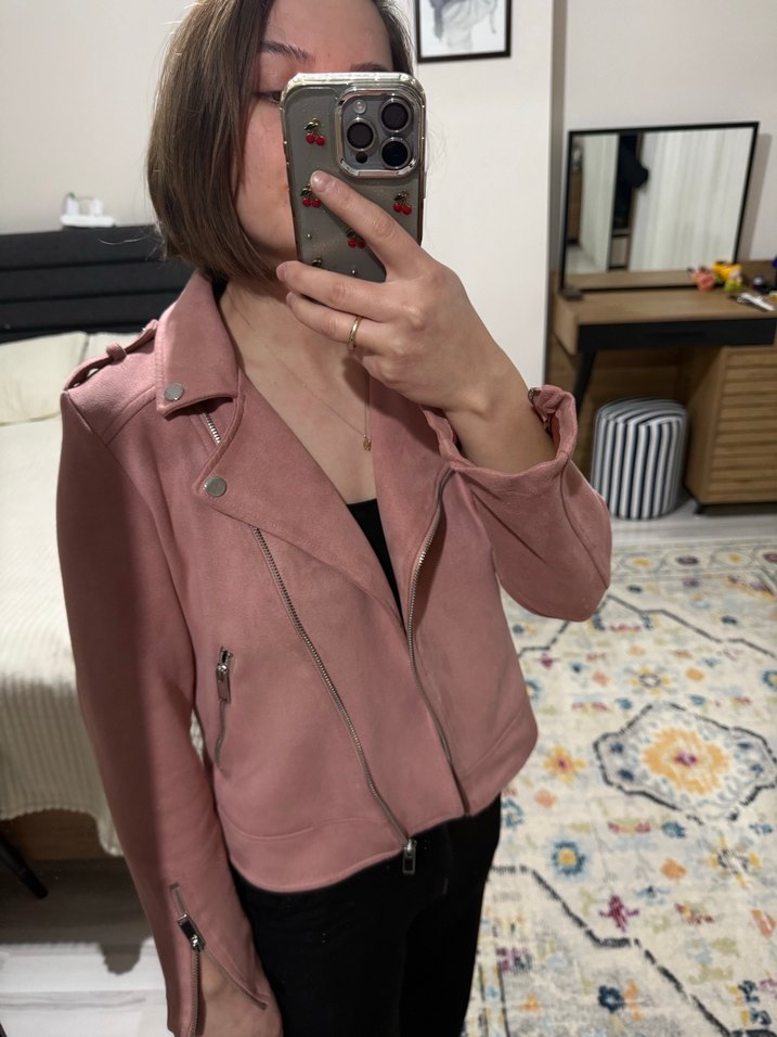 Kadın pembe ceket - Görsel 5