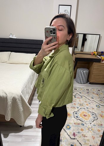 Haki Düğmeli Kadın Ceket - Görsel 4