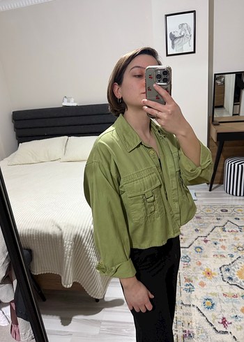 Haki Düğmeli Kadın Ceket - Görsel 3