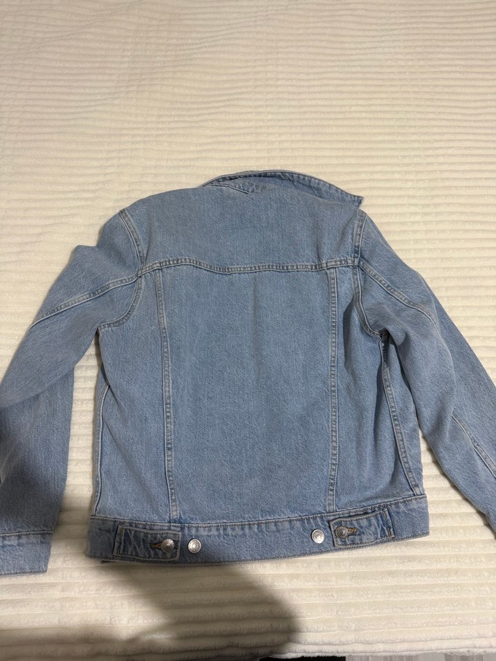 Düğmeli Kadın Mavi Denim Ceket - Görsel 3