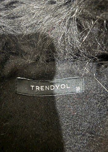 Siyah Yün Kaban, Kürklü Yaka - Görsel 2