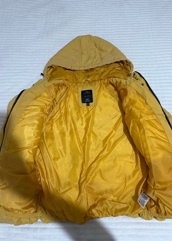 Sarı Kapüşonlu Fermuarlı Kadın Mont - Görsel 3