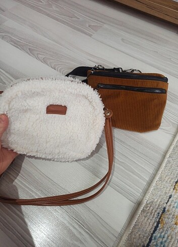 Peluş çanta ve addax çapraz çanta