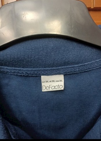 Erkek Lacivert Baskılı Denim Polo Tişört - Görsel 3