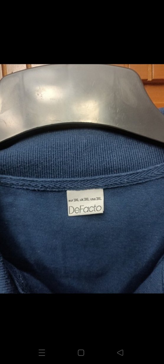 Erkek Lacivert Baskılı Denim Polo Tişört - Görsel 3