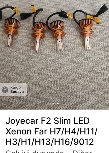 Beden altın Renk Joyecar F2 Slim LED Xenon Far H7/H4/H11 Altın