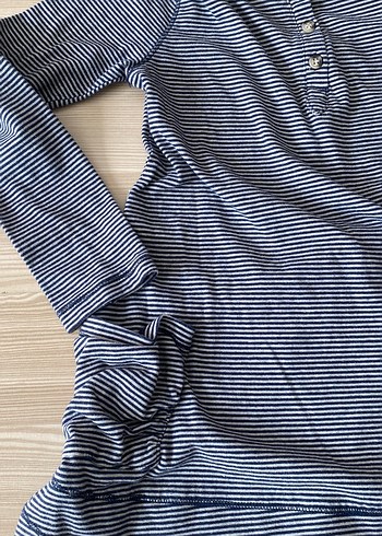 Kız Çocuk Uzun Kollu Çizgili Denim Gömlek - Görsel 6