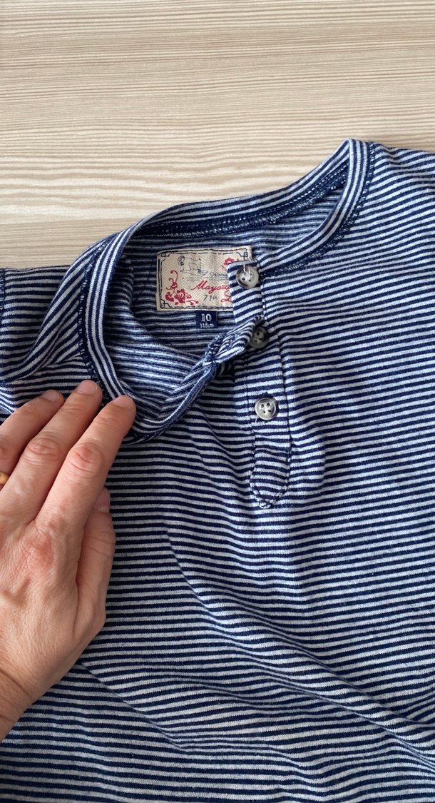 Kız Çocuk Uzun Kollu Çizgili Denim Gömlek - Görsel 4