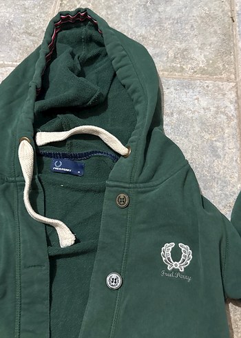 Kapüşonlu Düğmeli Yeşil sweat - Görsel 2