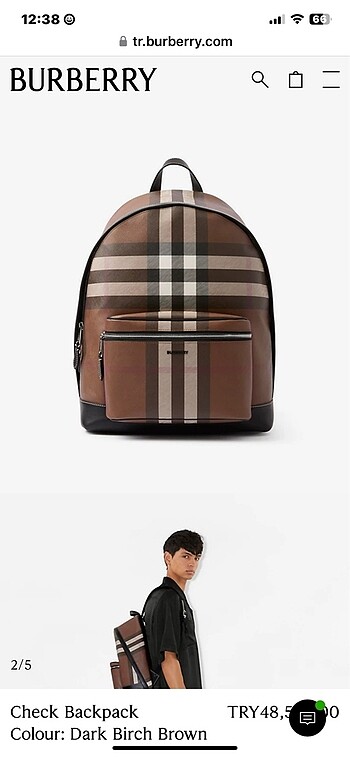 Burberry sırt çantası