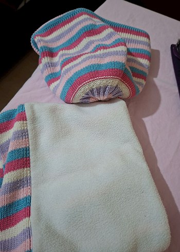 Çok Renkli Nakışlı Çocuk Bere ve Boyunluk - Görsel 4