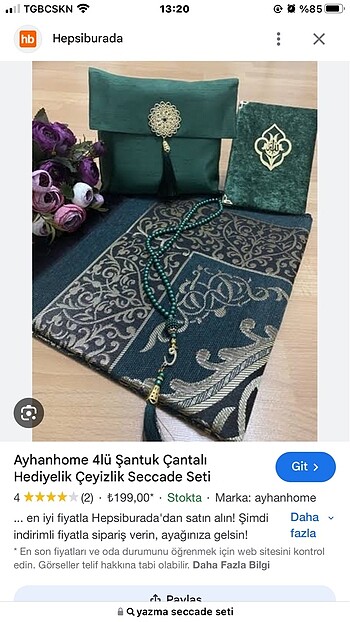 Yazma seccade seti