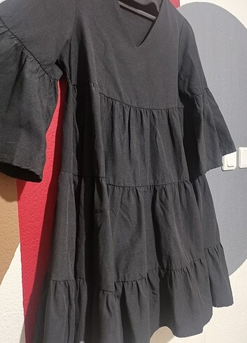 Trendyol & Milla Siyah pileli Yazlık elbise 