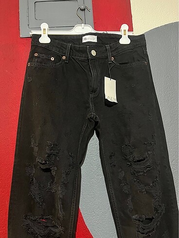 38 Beden Zara marka siyah kot pantolon