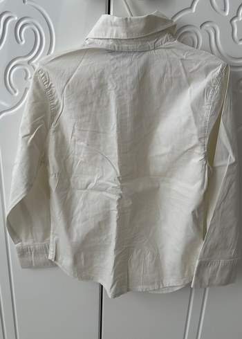 Beyaz Uzun Kollu Kız Çocuk Gömlek - Görsel 4