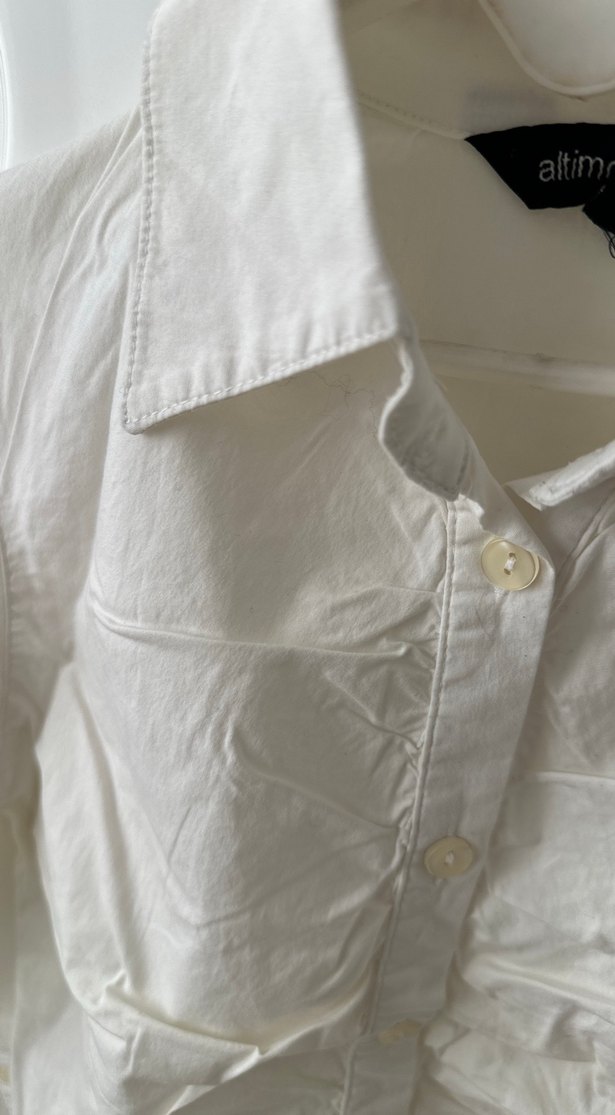 Beyaz Uzun Kollu Kız Çocuk Gömlek - Görsel 3