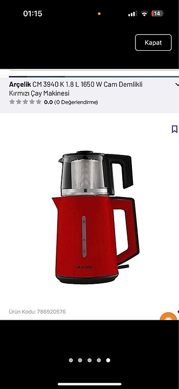 Arçelik Arçelik çay makinesi