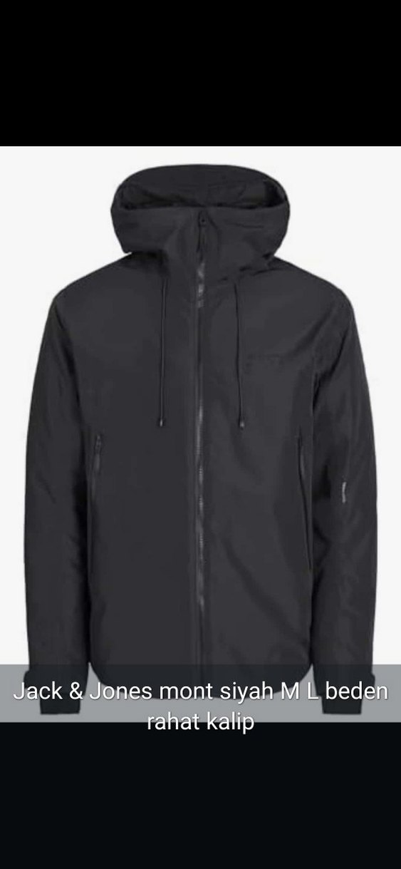 Jack & Jones Siyah Fermuarlı Erkek Mont - Görsel 2