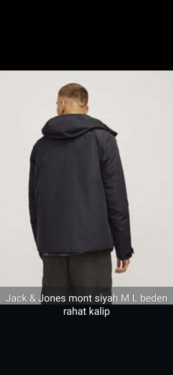 Jack & Jones Siyah Fermuarlı Erkek Mont - Görsel 3