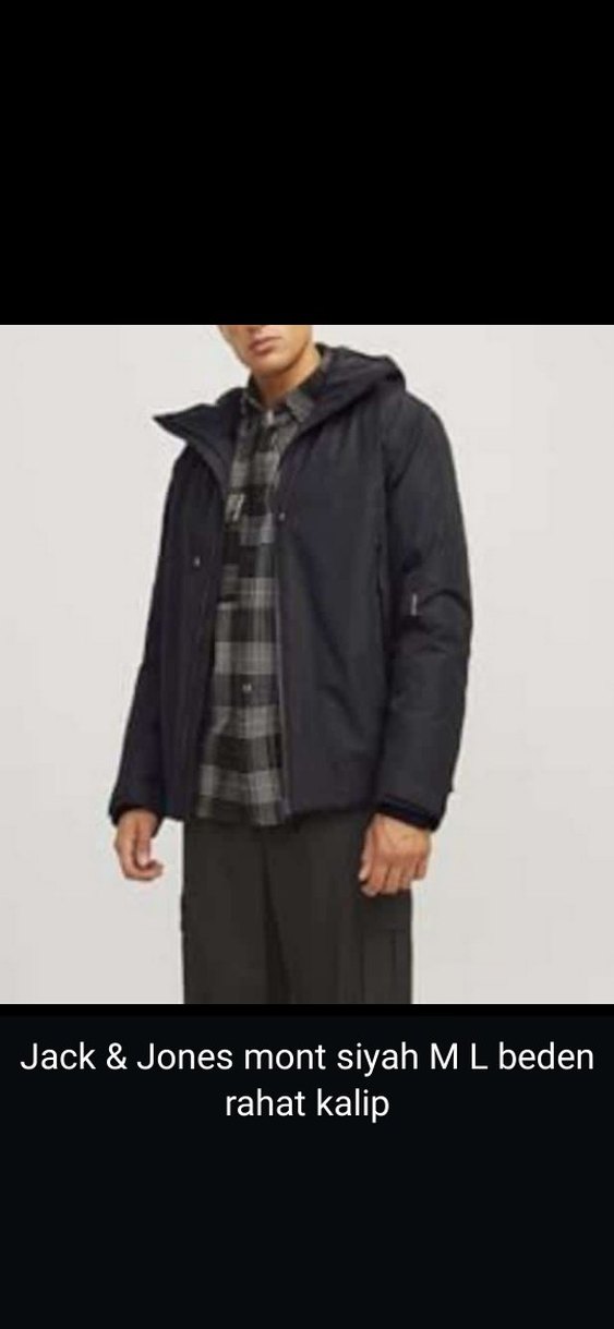 Jack & Jones Siyah Fermuarlı Erkek Mont - Görsel 4