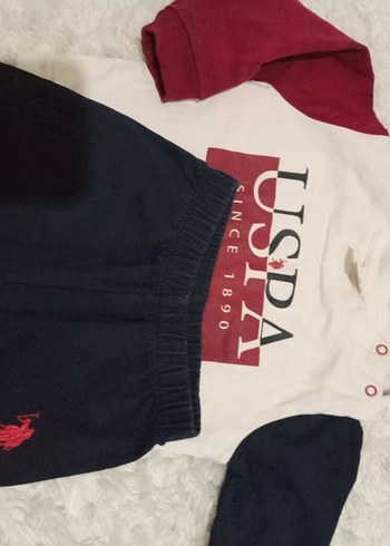 U.S Polo Assn. USPA Baskılı Erkek Bebek Takımı