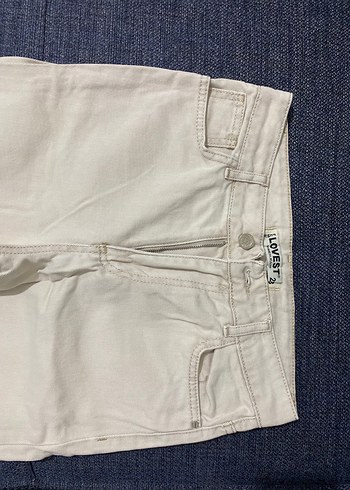 28 Beden Krem Mom Denim Kadın Pantolon