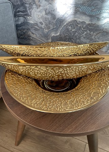 Parlak Altın Yılan Desenli Tabak Seti - Görsel 4