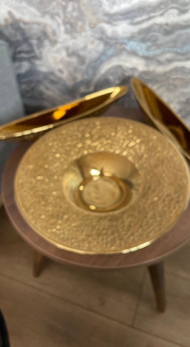 Parlak Altın Yılan Desenli Tabak Seti - Görsel 5