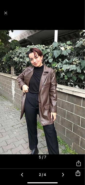 Zara Deri Blazer Kahverengi Zara