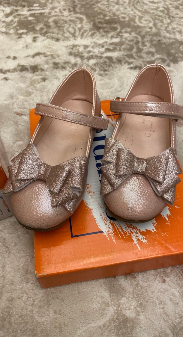 Kız Çocuk Bej Tokalı Babet Ayakkabı - Görsel 2