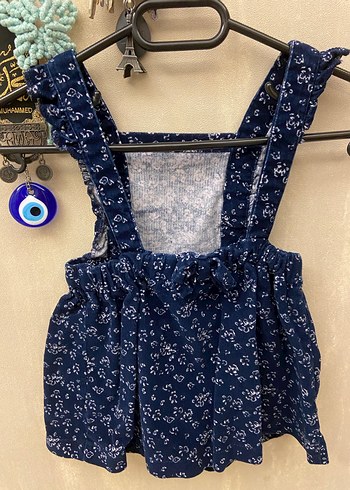 Kız Çocuk Lacivert Fırfırlı Denim Elbise - Görsel 3