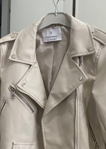 Bej Mini Deri Kemerli Ceket - Görsel 2