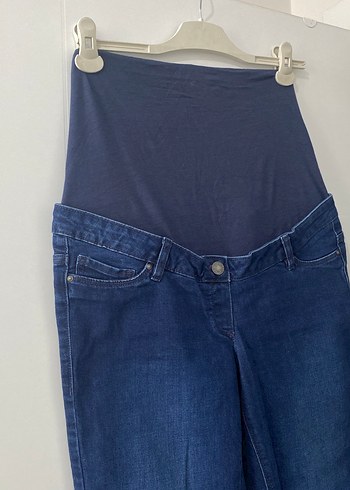 Lacivert Bel Bantlı Hamile Kot Pantolon - Görsel 2