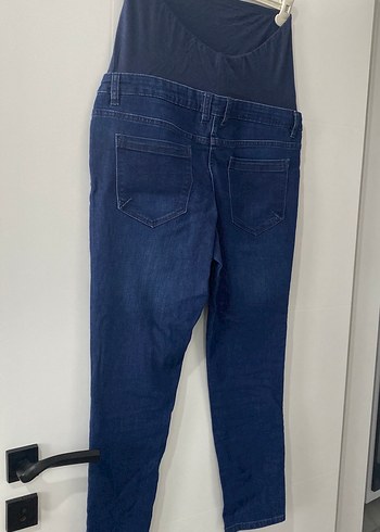 Lacivert Bel Bantlı Hamile Kot Pantolon - Görsel 4