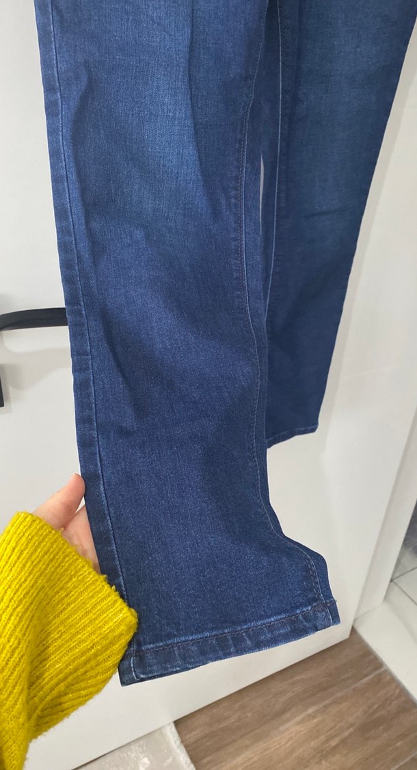 Lacivert Bel Bantlı Hamile Kot Pantolon - Görsel 3