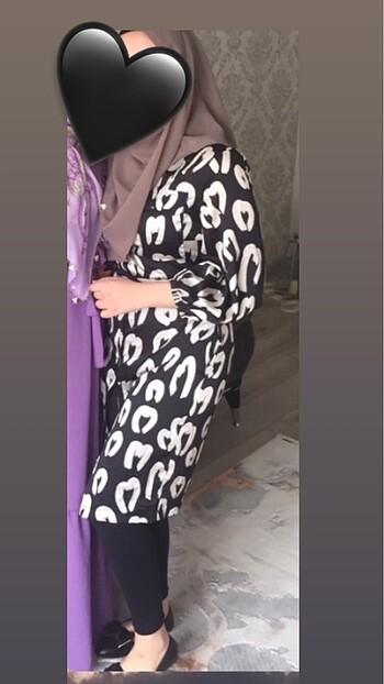 Saten leopar tunik
