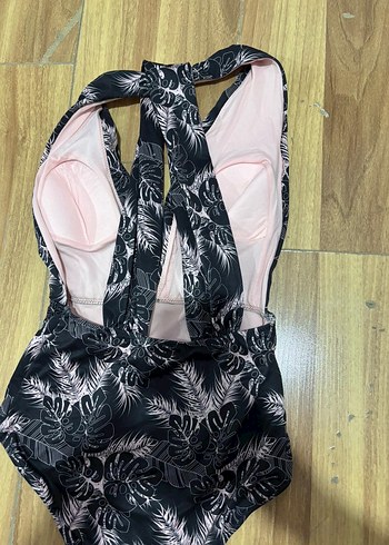 Uzun Siyah Desenli Drapeli Kadın Mayo - Görsel 2